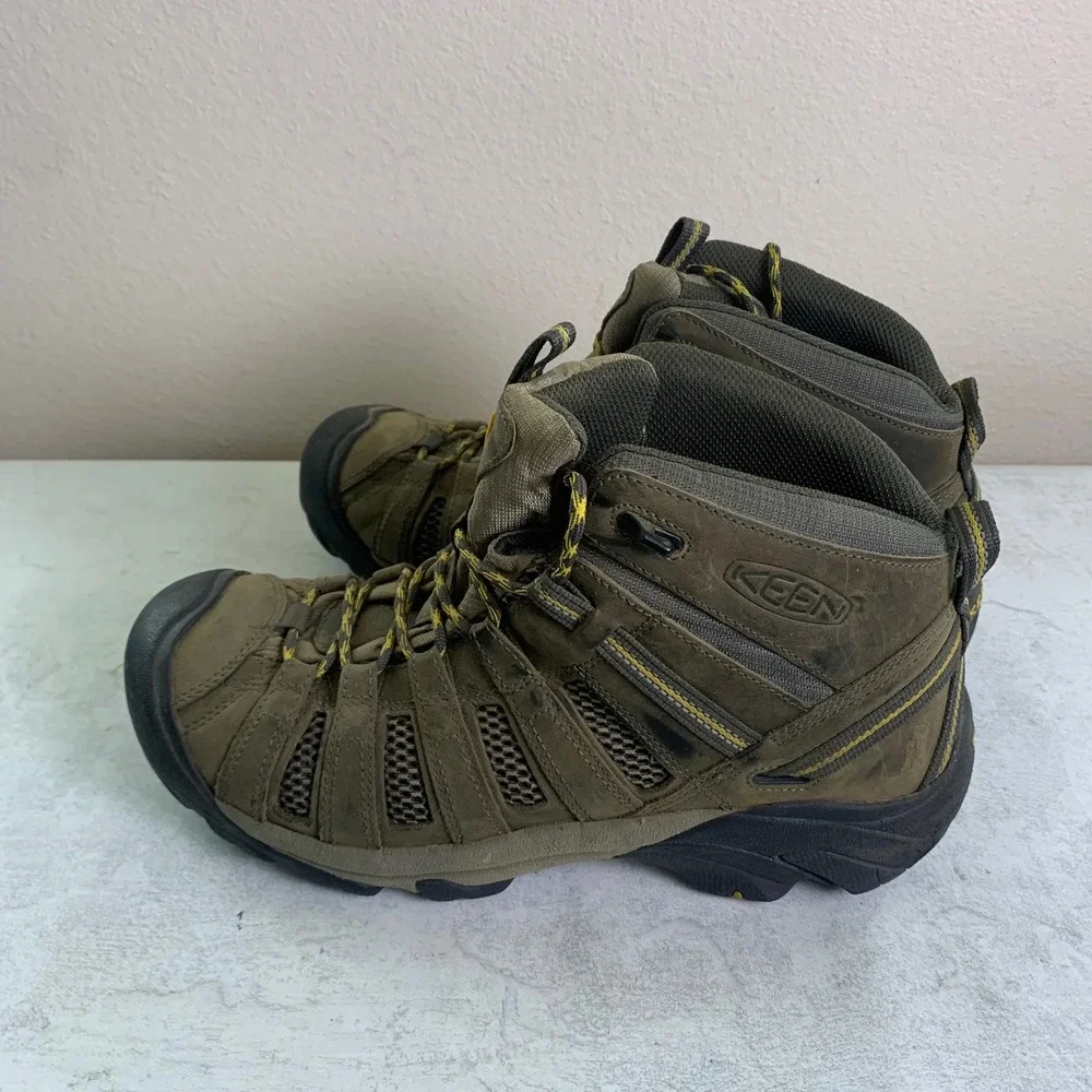 Keen 11.5 Voyageur Mid Hiking Boots Brown Leather Mesh Trail 1008904 - Picture 2 of 10